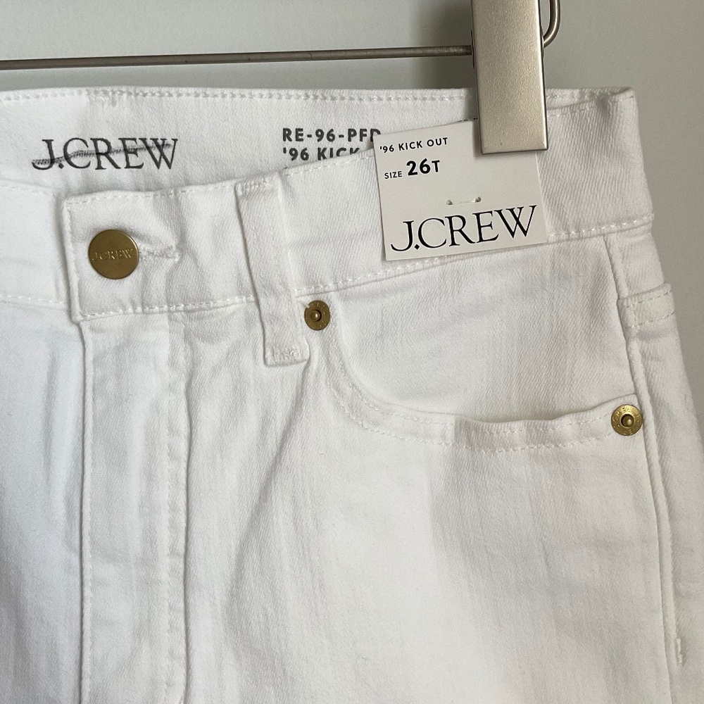 J Crew High Rise Kick Out Jeans White Size 26 Tall - Picture 6 of 6